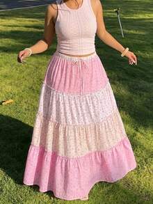 GalTyme White Sleeveless Tank Top & Maxi Skirt 2 Pieces Set, Plus Size - Multicolor - View 3