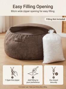 No-Fill Bean Bag Chair Cover, Featuring A Convenient Handle And Side Pocket, With 9 Color Options. Made From Soft And Durable Fabric, Securely Stitched For Long-Lasting Use. Suitable For Home Interior Furniture In Living Rooms And Bedrooms - Multicolor - View 5