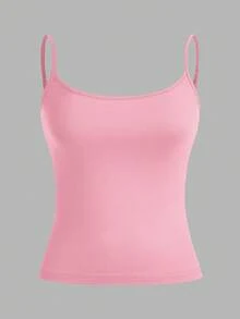 SHEIN PETITE CURVE 大尺碼女款 3件組緊身休閒細肩帶背心上衣 - 彩色 - 查看 4