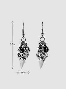 Earrings,Goth/Gothic/Punk/Grunge/Dark Gothic,Streetwear,Summer/Festival/Prom/Party,Vintage - Antique Silver - View 8