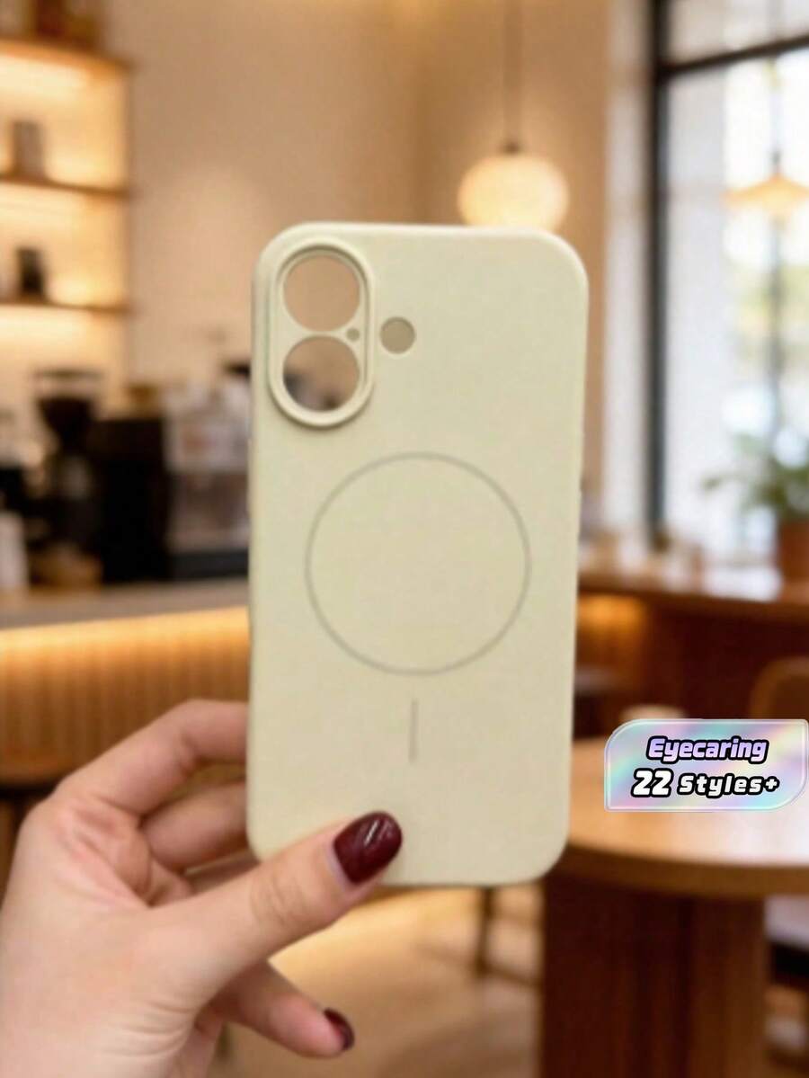 1 Ốp lưng điện thoại từ tính tối giản bằng silicon lỏng mờ, tương thích với iPhone 17 Air 16 15 14 13 12 Pro Max Plus, hỗ trợ sạc không dây, mặt lưng silicon mềm mại. - Trắng cổ - Xem 1