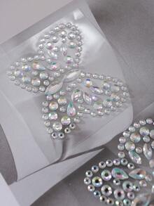 Glow-In-The-Dark, Glowing, Butterfly, Rhinestone, Luxury, Crystal Adorned, Sexy, Sparkly Ladies Nipple Covers & Chafing Friction Relief Pads For Rave - Dark Green - View 7