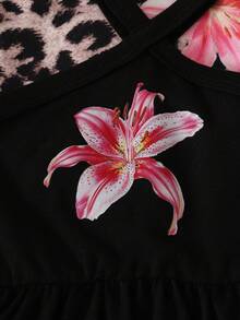 SHEIN Playful Pals 3件組女嬰時尚多巴胺色無袖洋裝套裝，夏季戶外穿著 - 彩色 - 查看 7