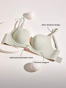 LUVLETTE Wireless Push Up T-Shirt Basic SizeFreedom Bra Comfortable Must-Haves Invisible Green Bra - Mint Green - View 6