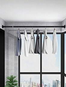 1 Stück einstellbare Edelstahl Kleiderstange, ausziehbare Handtuchstange für das Badezimmer, Kleiderbügel, Gardinenstange, Kleiderschrank Aufhängestange, ausziehbare Duschvorhangstange, Balkonstange - ohne Bohren, geeignet für Vorhänge, Türen und Schlafzimmer Kleidung - Verschiedenfarbig - Übersicht 9