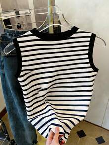 Young Girls Knit Tops - Black and White - View 4