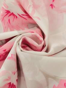 Franclia Elegantes Damen Sommerkleid mit Blumenmuster in A-Linie, elastisches Taillendesign, langes Rosen-Blumenkleid, V-Ausschnitt ärmelloses Blumenkleid, langes Blumenkleid, geeignet für den Sommer, elegant und vielseitig, geeignet für Urlaub, Arbeit und andere Anlässe, rosa Blumenkleid, fließendes Blumenkleid, Blumen-Ballkleid - Verschiedenfarbig - Übersicht 6