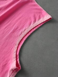 ROMWE MEN Men's Hand-Painted Spray Edge Loose Fit Tank Top - Hot Pink - View 7