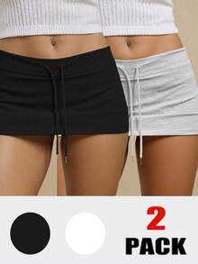 INAWLY Solva Celana Pendek Wanita Model Pinggang Rendah dengan Tali Serut - MultiWarna - View 7