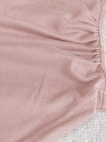 SHEIN Franclia 女款金屬鈕扣設計百褶不對稱下擺背心上衣 - 珊瑚粉 - 查看 3