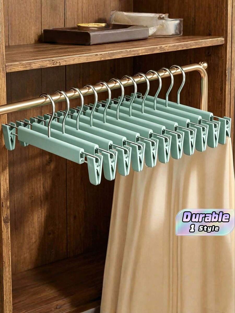 5-Piece Non-Slip Multifunctional Clothes Hangers With Clips For Skirts And Pants, Convenient And Practical, Household Clothes Storage Rack, No Trace Left To Protect Clothes, Perfect For Holiday And Christmas Gifts - Baby Blue - View 1