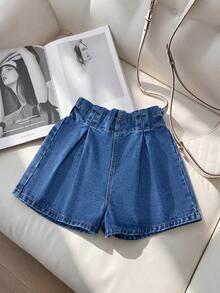 GlowEve Casual Y2K Versatile Everyday Pocket Button Distressed Casual Beach Denim Shorts For Women - Dark Wash - View 8