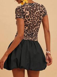 Travachic Women's Summer Fashion Leopard Print Top Club Night Beige Sexy - Multicolor - View 2