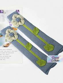2pcs Fabric Dual-Door Refrigerator Handle Cover, Frost-Proof Cover, Refrigerator Door Handle Dust Cover, Anti-Static Car Steering Wheel Cover, Storage Bag, Organizer Bag, Storage Pouch, Wedding Decor, Christmas Decor, Birthday Decor, Birthday Gift, Christmas Table Decor, Christmas Gift, Cute Stuff, Mother's Day Gift, Bedroom Decor, Garden, Kitchen Decor, Summer, Beach, Travel Essentials, Room Decor, Squishy, Graduation - Multicolor - View 1
