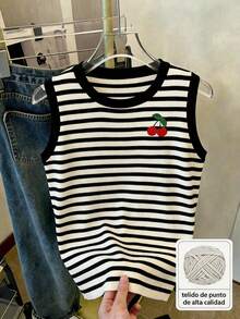 Young Girls Knit Tops - Black and White - View 3