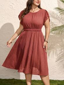 Comfylo Plus Size Dresses Beach Black And White Summer Casual - Dusty Pink - View 1