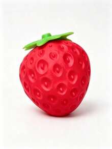 POKOJA LAND Giant Strawberry Squishy Toy | Realistic Fruit Slow Rebound Stress Relief Squeeze Ball, Solid Vent Toy, Creative Desktop Ornament - Red - View 7