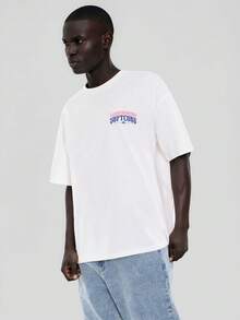 FORM&CHAOS Camiseta gráfica de corte holgado y blanca para hombre en verano - Blanco - Ver 1