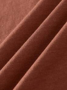 NostaNoir Solid Round Neck Tee - Rust Brown - View 6
