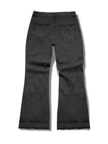 Manfinity EMRG Men's American Casual Gentlemanly Slightly Flared Design Washed Grey Jeans - Black - View 3