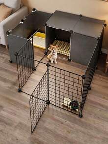 Indoor Small Dog Fence With Toilet Area, Household Pet Fence, Anti Escape Dog Activity Fence Cage - Multicolor - View 8