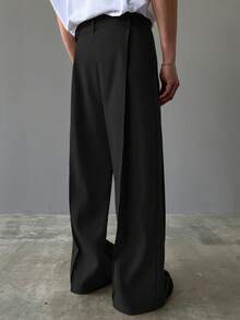 HUEFORM Pantalones anchos de unicolor versátiles y casuales para hombres, otoño - Negro - Ver 2