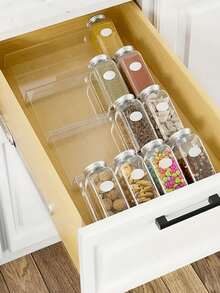 1pc Or Set Of 4 Multi-Function Drawer Style Cosmetic Organizer, Vanity Drawer Storage Rack For Makeup, Perfume, Spice Jars & Seasoning Bottles - Perfect For Bedroom, Bathroom, Kitchen, Makeup Room & Vanity Table - Clear - View 5