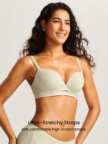 LUVLETTE Wireless Push Up T-Shirt Basic SizeFreedom Bra Comfortable Must-Haves Invisible Green Bra - Mint Green - View 4