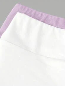 2 paquetes de minifalda de punto de unicolor con volantes en capas y pantalones cortos integrados para niñas preadolescentes, Y2K, niñas con personalidad de moda, regreso a la escuela - Multicolor - Ver 6