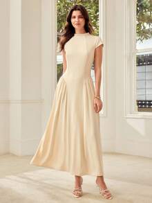 MOTF PREMIUM SPRING/SUMMER WOMEN'S CASUAL DATE APRICOT DRESS - Apricot - View 4