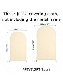 1 Stück dehnbarer Spandex-Bogenhintergrund-Überzug, umkehrbar, beige, einfarbig, Boho-Stil für Hochzeit, Geburtstagsparty, Abschlussfeier, Bankett, Jahrestag, Fotobox, Innen- und Außenbereich, ganzjährig, Bogen-Drapierung Dekoration - Beige - Übersicht 18