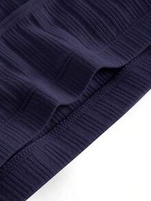 Ocili Women's Comfortable Cotton Rib Knit Bra - Navy Blue - View 9
