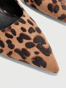 CUCCOO BIZCHIC Korean Pointed Aura Full Of Casual Style Slingback Shoes For Women's Summer New Outer Wear Kitten Heel Low Heel Non-Grinding Shoes - leopard print - View 10
