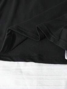 SHEIN 3件組/套 黃色長袖條紋數位印花上衣、黑色長褲、吊帶背心，適合春夏季外出穿著 - 藍色 - 查看 3
