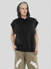 FORM&CHAOS Men's Summer Loose Fit Hooded Sleeveless Air Layer Tank Top Gym Black Street Wear - Dark Grey - View 7