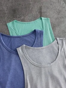 AXEPEAK Men's Casual Versatile Solid Color Tank Top - Multicolor - View 4