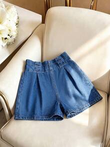 GlowEve Casual Y2K Versatile Everyday Pocket Button Distressed Casual Beach Denim Shorts For Women - Dark Wash - View 3
