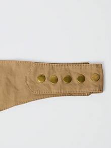 MUSERA Pocket Detail Studded Wide Belt
New Retro Western Tooling Style Waist Wasteland Style Fashionable Wide Waist Bag - Brown - View 5