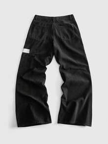 ROMWE MEN Goth Men's Fashionable Casual Denim Jeans - Black - View 2