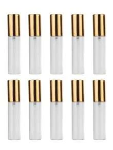 5/10PCS 10ML Transparent Glass Perfume Sample Bottles With Gold Press Pump Head, Mini Empty Mist Spray Bottles, Portable Essential Oil & Facial Moisturizing Spray Containers, Sanitary Refillable Cosmetic Bottles Ideal For Travel And Business Trips - Multicolor - View 8