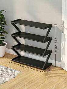 1 PIEZA Estantería para Zapatos en Forma de Z de 4 Niveles, Estante de Almacenamiento Vertical de Plástico Multifuncional de Alta Capacidad, Fácil Montaje, Independiente, Sin Herramientas Necesarias para Pasillo, Dormitorio, Dormitorio, Ahorro de Espacio - Multicolor - Ver 9