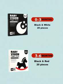 MINKOJA 1 Pack High Contrast Baby Flash Cards, Newborn Brain Development Toys, Visual Stimulation Learning Activity Cards, 20 Cards 40 Pages Baby Educational Gift , Stationery Supplies - color - View 19