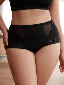 Slumbrini Ropa interior moldeadora de alta cintura para mujer de talla grande, de unicolor, control de abdomen, sin costuras, ajuste delgado, moldeamiento, transpirable - Negro - Ver 7