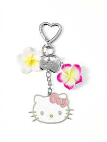 HELLO KITTY AND FRIENDS | SHEIN 水鑽可愛3D蝴蝶結愛心造型鑰匙圈包飾，情人節 - 白色 - 查看 2