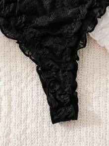 PetitDoll 3 pièces de culottes triangle en dentelle sexy minimaliste pour femmes - Multicolore - Voir 8