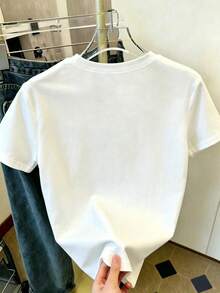 EMERY ROSE Women's Round Neck Color Block Casual Versatile Daily Wear Short Sleeve T-Shirt - Multicolor - View 2