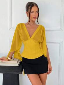 Women Blouses & Shirts - 黃色 - 查看 5