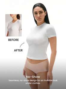 LUVLETTE Dream Curve Everyday No-Show Seamless Lift Curve Fit Cushion Push-Up T-Shirt Invisible Basic Nude Pink Skin Tone Essential Bra - Pink - View 7