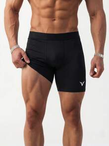 Ironwick 1pc Men's Bull Print Basic Fitness Training Shorts, For Gyms Comfortable Breathable Slim Fit For Gym Compression - Black - View 6
