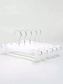 5-Piece Non-Slip Multifunctional Clothes Hangers With Clips For Skirts And Pants, Convenient And Practical, Household Clothes Storage Rack, No Trace Left To Protect Clothes, Perfect For Holiday And Christmas Gifts - Clear - View 7
